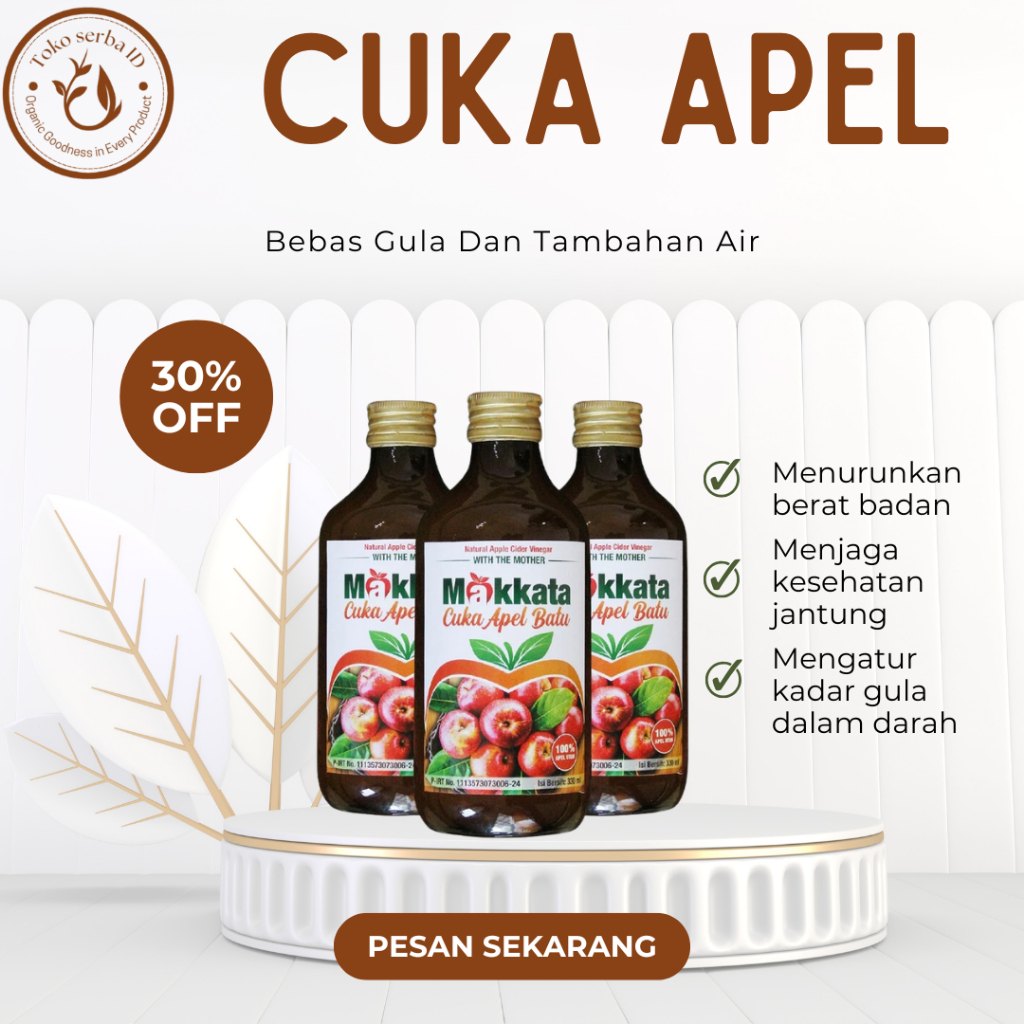 

Original MAKKATA Cuka Apel Organic Apple Cider Vinegar With The Mother Bebas Gula Dan Bebas Tambahan Air Bpom Termurah
