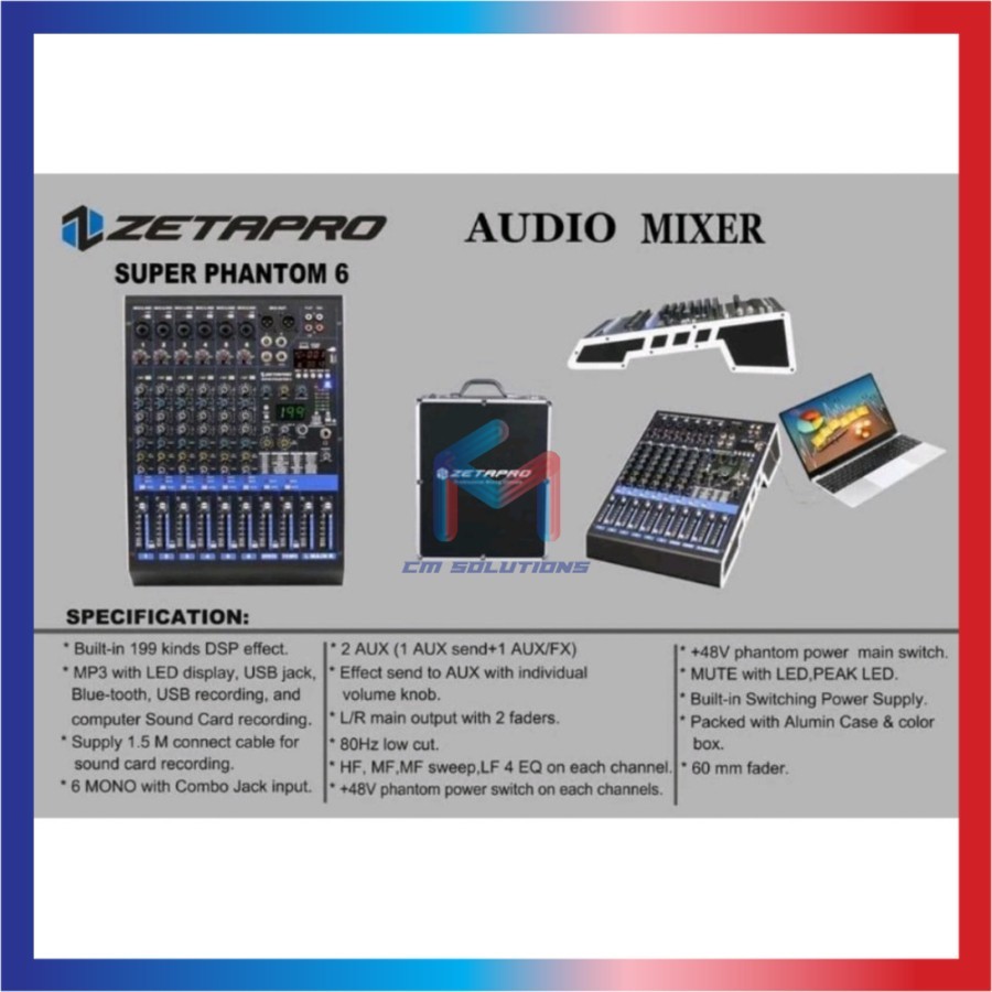 Mixer ZETAPRO SUPER PHANTOM 6 CHANNEL SUPER PHANTOM6 Original GARANSI FREE KOPER