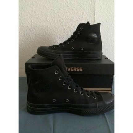 Sepatu Sneakers All Star Full Black / Sepatu Sekolah Hitam Pria Wanita Kekinian