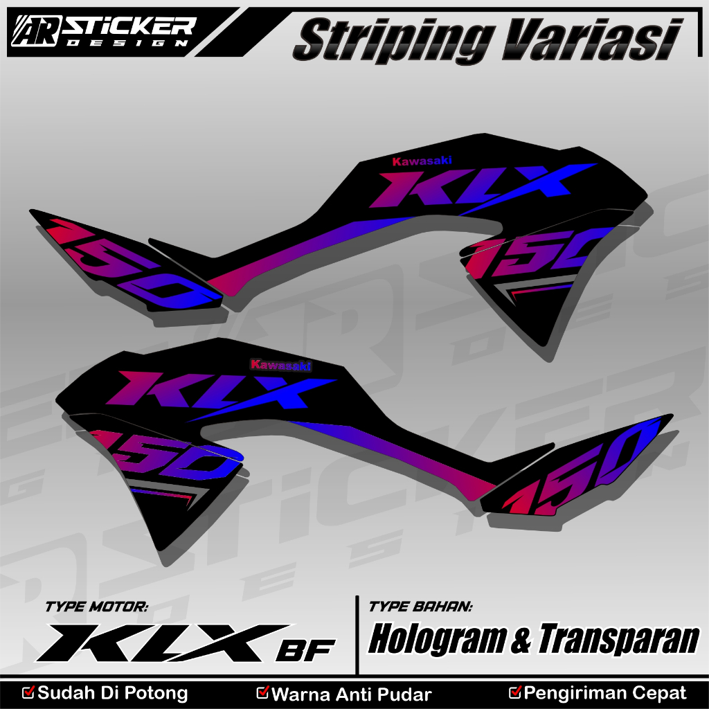 Flowbeeshop Stiker Striping Klx Bf Hologram Sticker Klx 150 Bf G Se Arstore 01