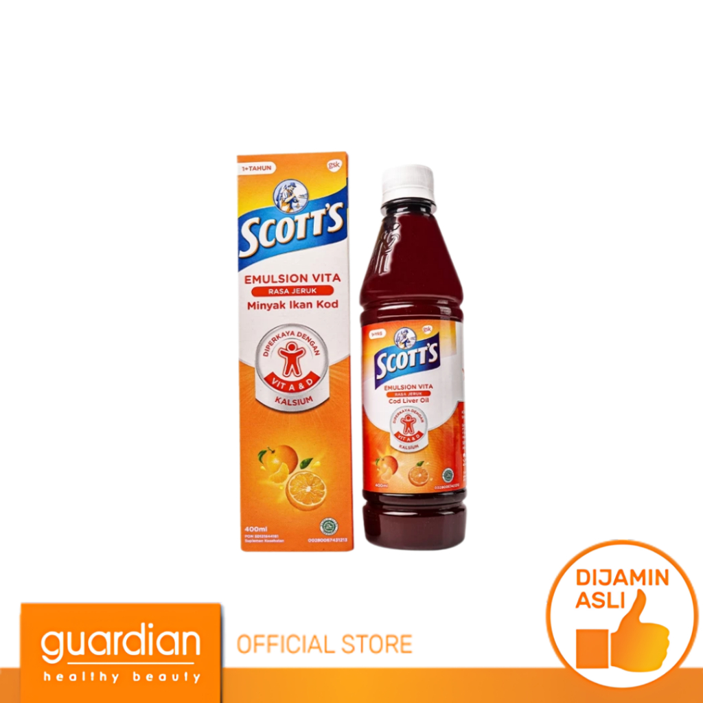 Scott's VITA Orange 400Ml - Vitamin dengan Omega 3, Vitamin A dan D + Kalsium Vita Rasa Jeruk