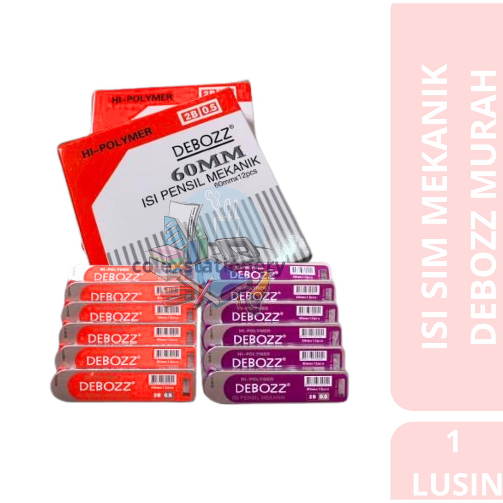 

[1 LUSIN] Isi Sim Mekanik Murah / Refill Isi Sim Mekanik 2B 0.5mm Tebal Isi 12 Tabung Debozz