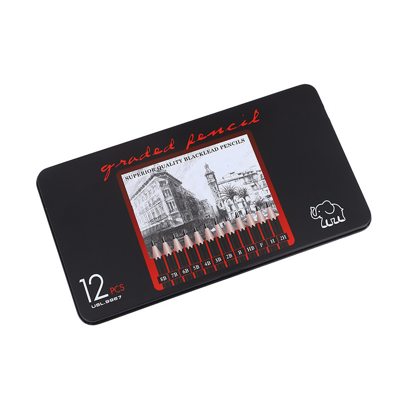 

Ay00! 12PCS/SET 2H-8B Pensil Drawing Bahan Charcoal Pensil Sketsa Pensil Khusus Sketsa Set