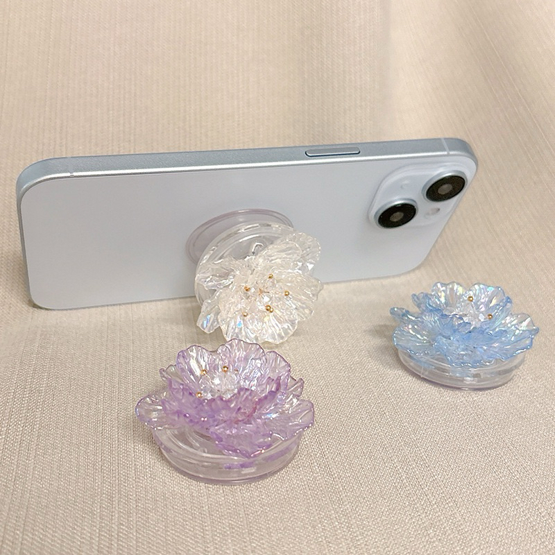 ER Popsocket Bunga Aesthetic Korea Universal Griptok Aesthetic Flower Resin 2D Phone Holder Bunga