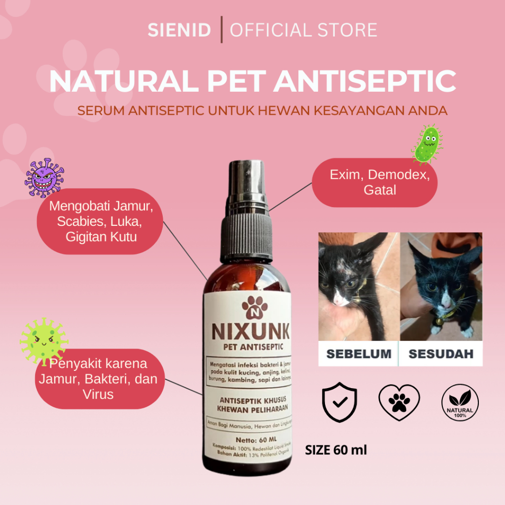 Nixunk 60ml kucing obat kucing obt jamur kucing obat scabies kucing salep jamur kucing obat luka kuc
