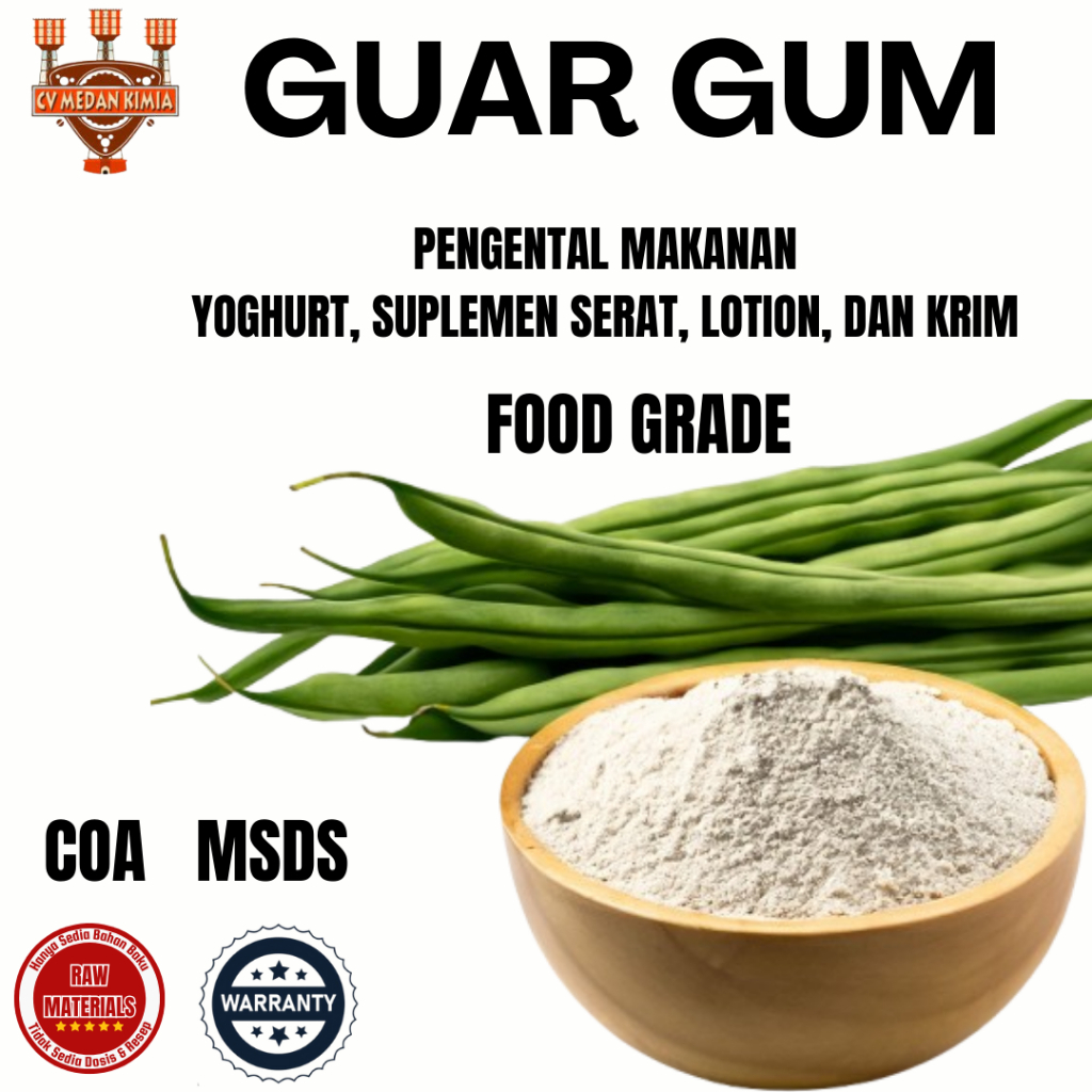 

Guar Gum Powder 100gr Original / Premium Guar Gum Food Grade / Guar Gum Bubuk Pengental Makanan Emulsifier Makanan