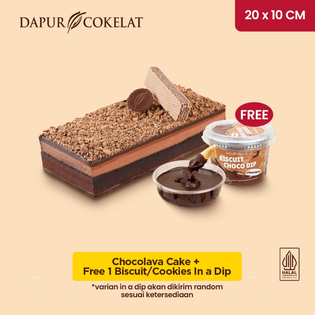 

DAPUR COKELAT - Chocolava Cake 20x10 cm + Free Choco Dip Series