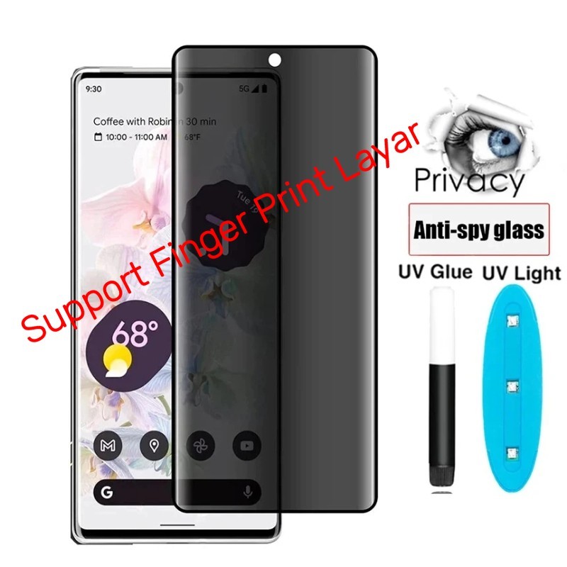 Tempered Glass UV Anti Spy Full Curved Oppo Reno 12 12 Pro 11 11 Pro 10 10 Pro 5G Anti Gores Hp Oppo