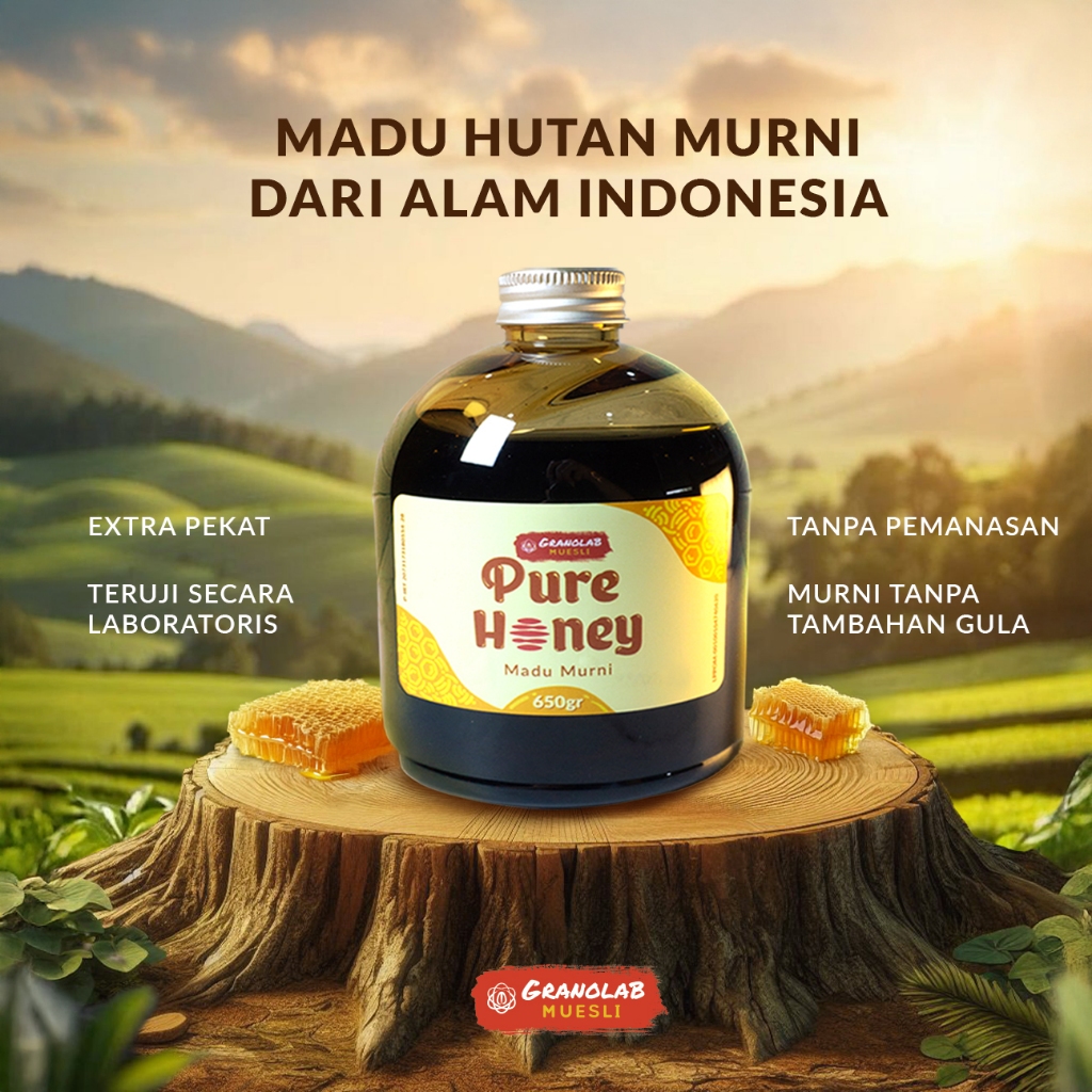 

Madu Hutan Asli 100% - Pure Honey Granolab Muesli | Madu Murni Tanpa Campuran