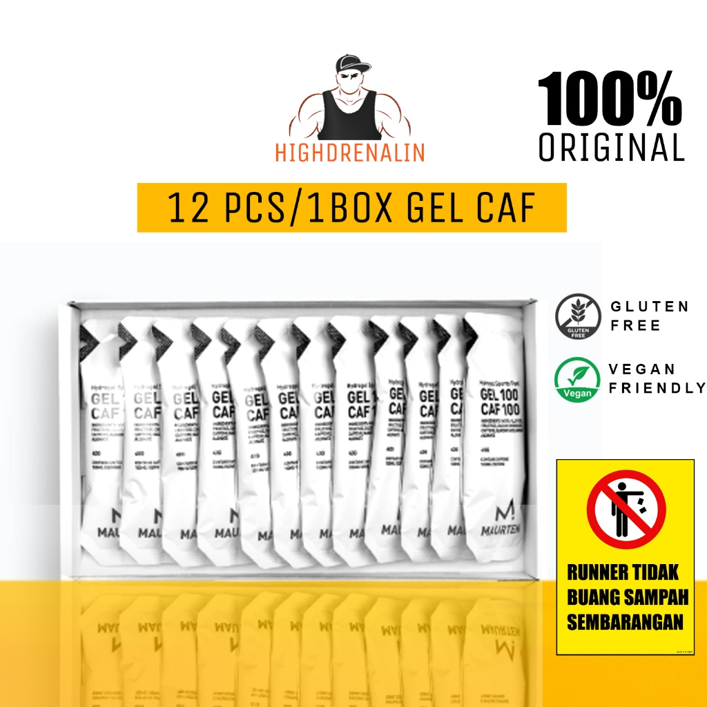 1 box Maurten Gel 100 caffein energy gel kafein nutrisi lari dan sepeda - 12 pcs