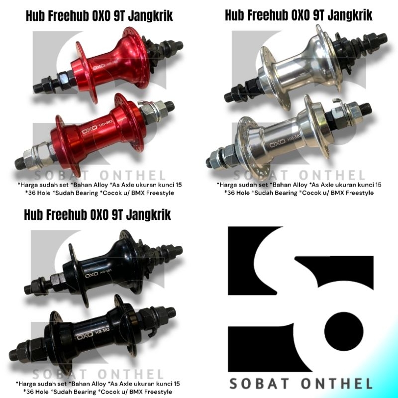 Hub Freehub BMX Freestyle OXO Bearing 9T