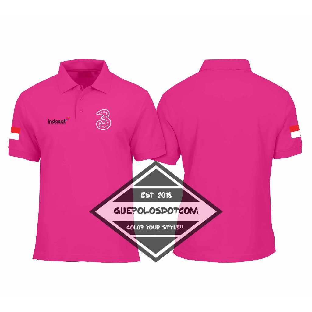 POLOSHIRT Indosat Ooredoo Hutchison - Baju Indosat Ooredoo Hutchison - POLO KERAH LOGO INDOSAT TRI