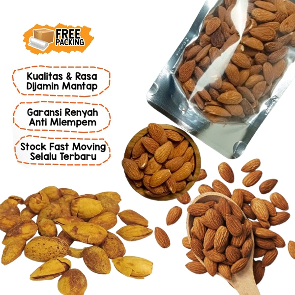 

Mix Nuts Kacang Almond Panggang Kupas Almon Susu Roasted Matang Original Premium