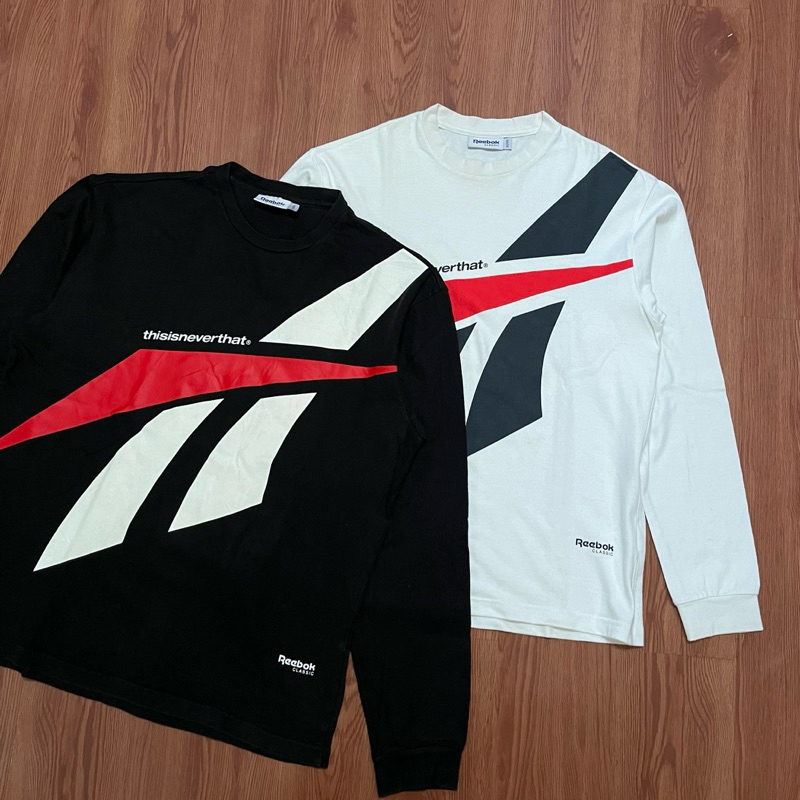 Longsleeve reebok x thisisneverthat putih dan hitam (Bukan Bundling)