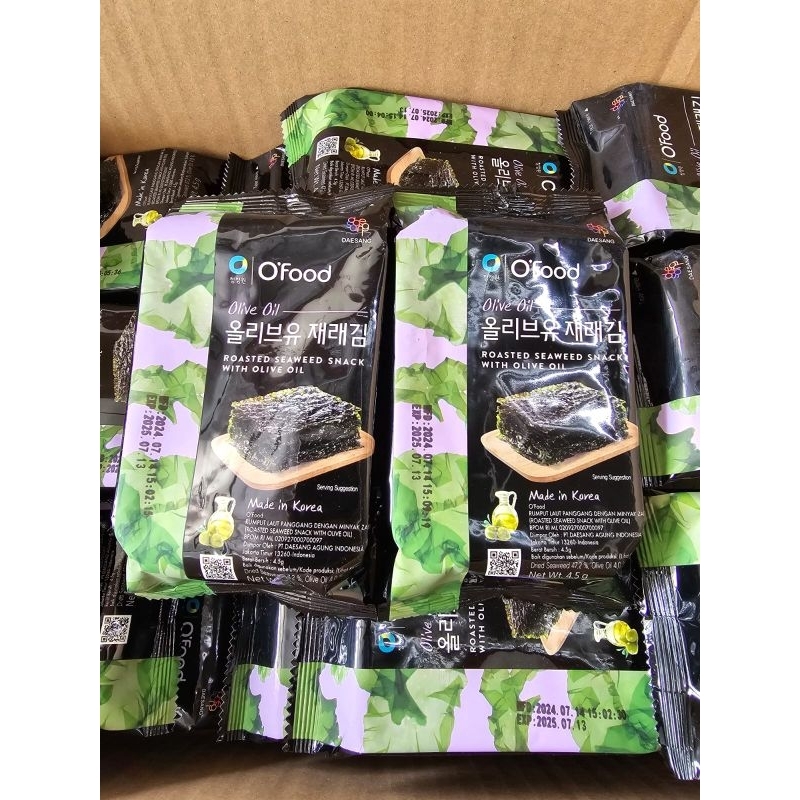 

O'FOOD NORI KOREA 4,5GR ISI 3 PAK/RUMPUT LAUT/NORI KOREA