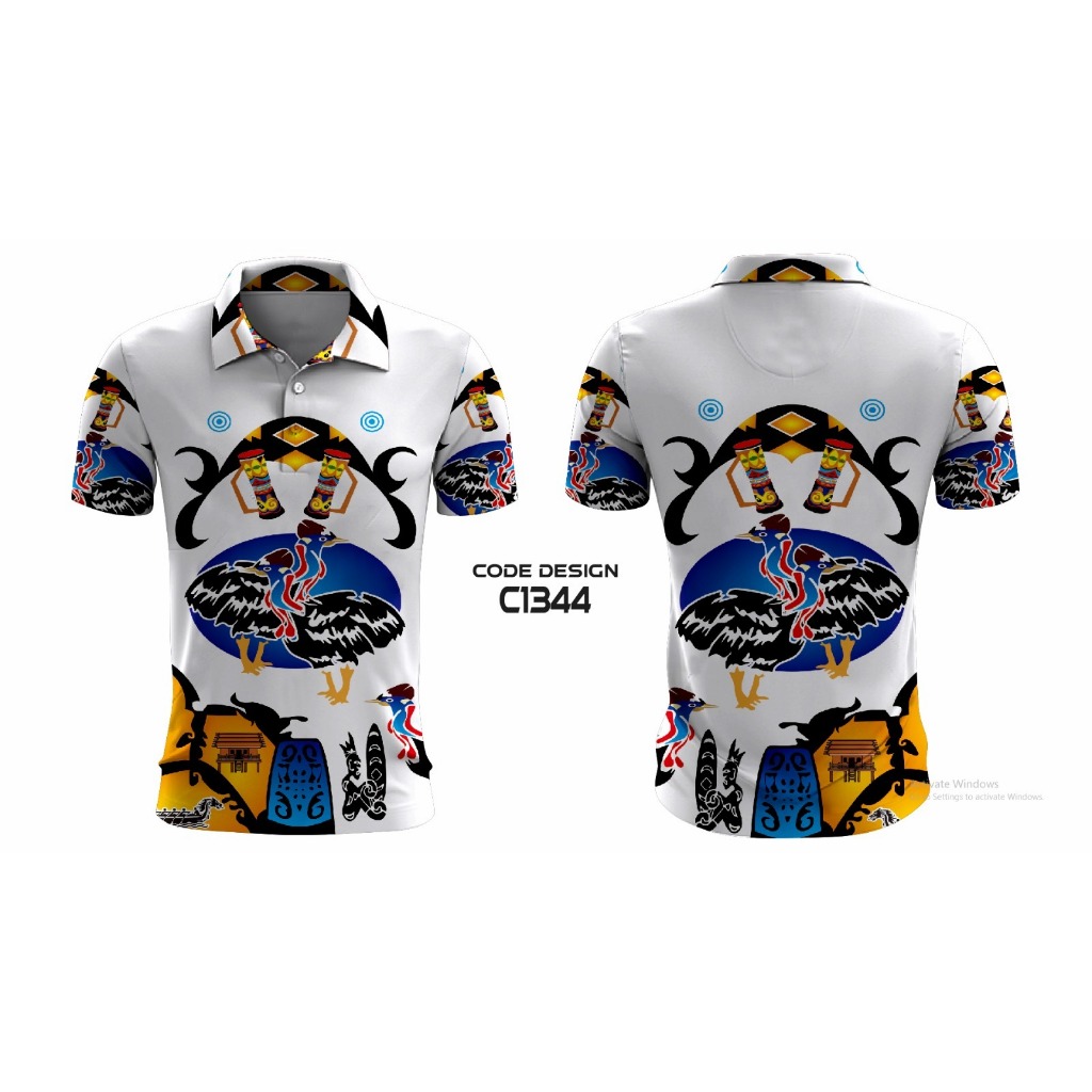 KAOS KERAH MODEL POLO BATIK EDISI BATIK PAPUA/JERSEY KERAH BATIK PAPUA FULL PRINTING KUALITAS PREMIU