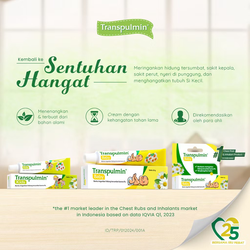 Transpulmin Balsam Baby & Kids | Obat Oles untuk Hidung Tersumbat&Flu Anak | Balsem Pereda Flu Bayi