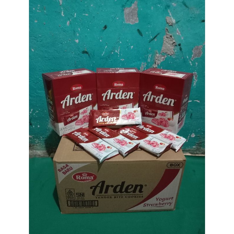 

biskuit Roma Arden yogurt strawberry 1 box isi 10 pcs