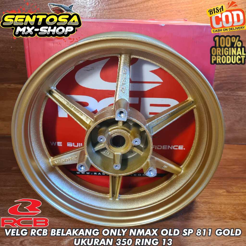 [ RCB ORIGINAL ] VELG RCB BELAKANG ONLY YAMAHA NMAX OLD/LAMA SP 811 GOLD UKURAN 350 RING 13 ORIGINAL