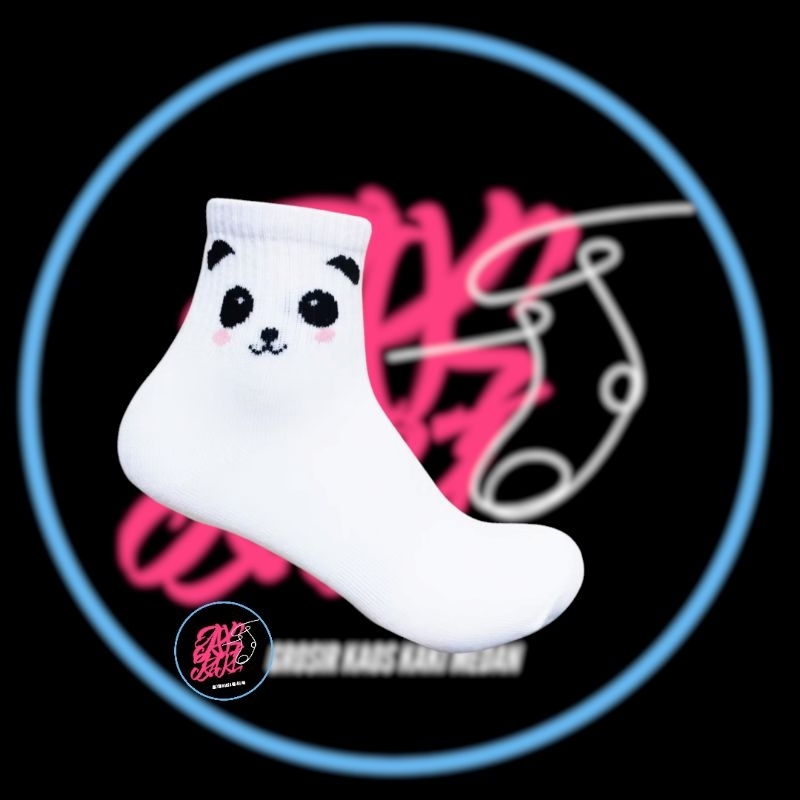 Kaos kaki Oldskool motif skate Panda Putih Pendek