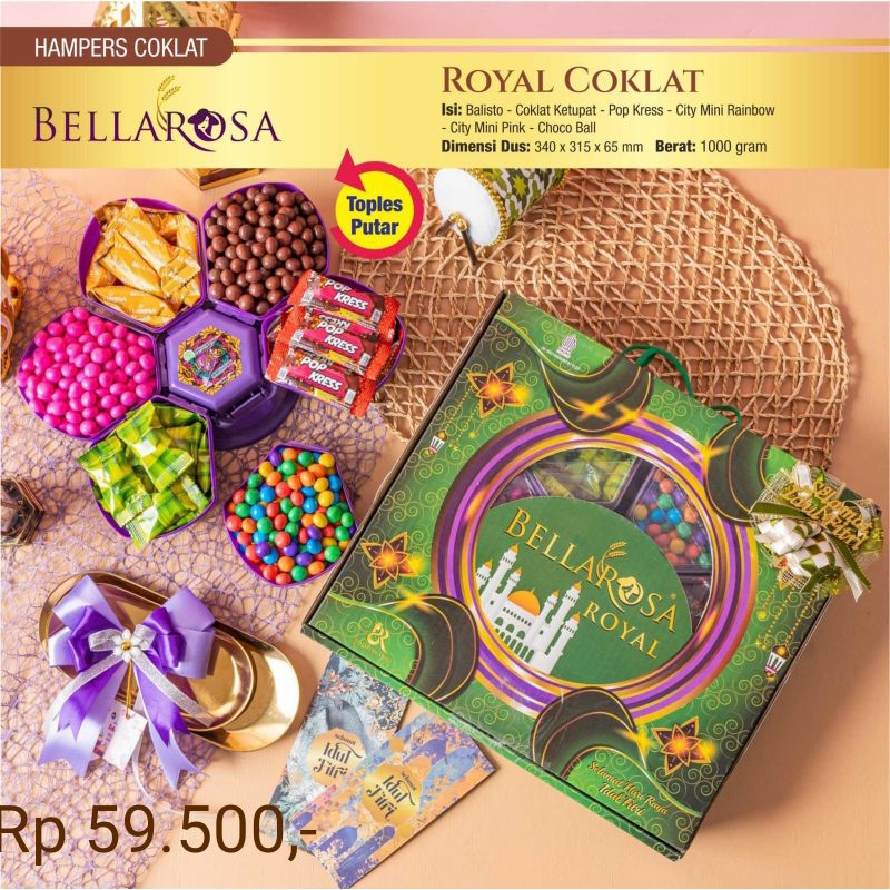 

Bellarosa kue lebaran "paket royal coklat" toples putar