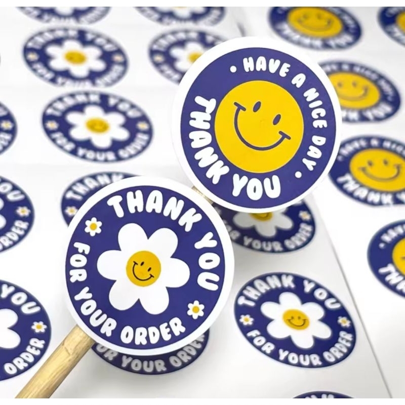 

( 5 Lembar = 60 Pcs ) Stiker Label THANK YOU HAVE A NICE DAY