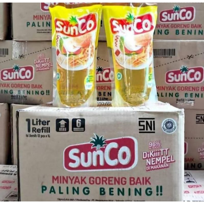 

Minyak goreng Sunco kemasan 1L per dus isi 12pcs