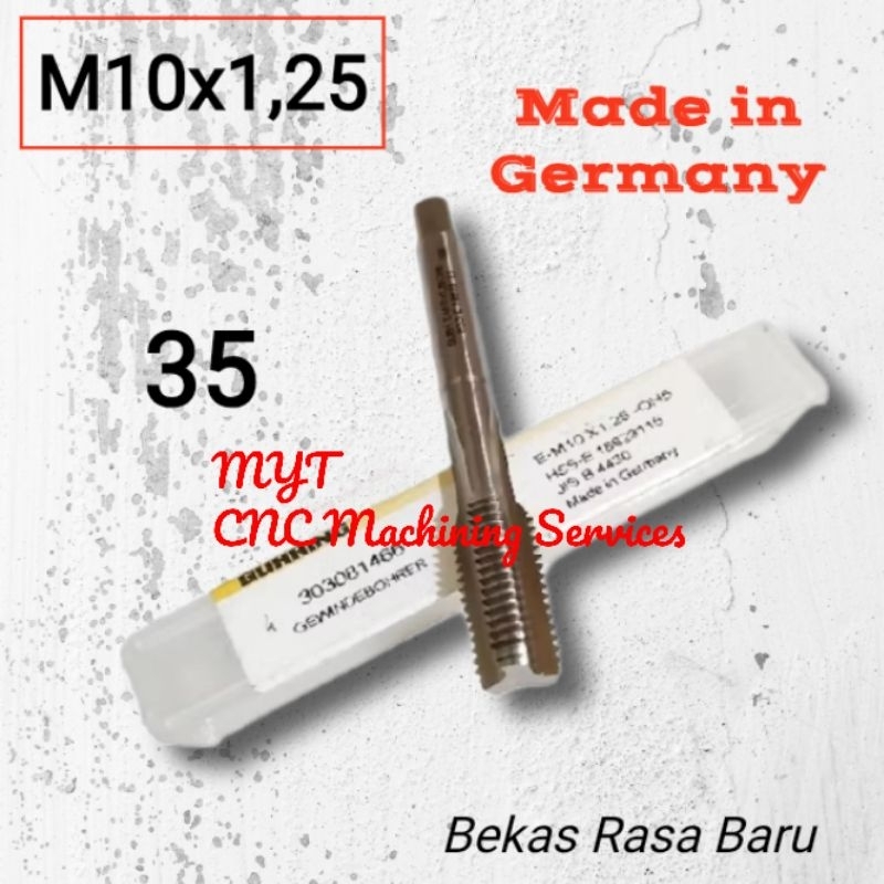 Guhring Tap M10 x 1.25 Handtap Drat Baut 14 Tap Second Mulus