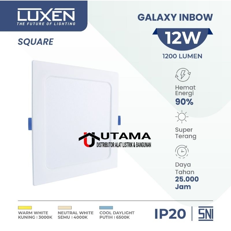 Luxen lampu led galaxy inbow square (kotak) 12 watt