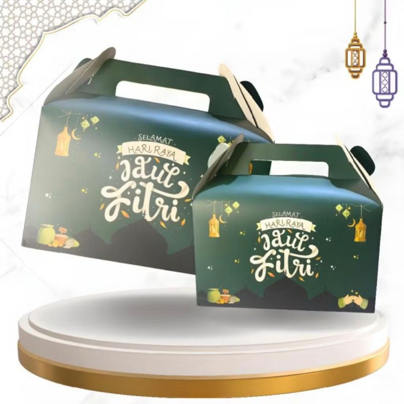 

( 10 PCS ) Gable Box Kotak Hampers Lebaran Idul Fitri, Souvenir Lebaran / Kotak Hampers Hari Raya / Paper Bag Hari Raya Idul Fitri