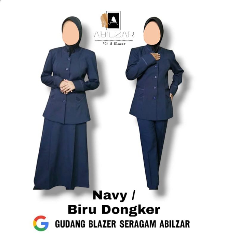 Seragam dinas, blazer dinas pns guru warna nevy BIRU DONGKER kode 210, 211 STELAN CELANA & ROK