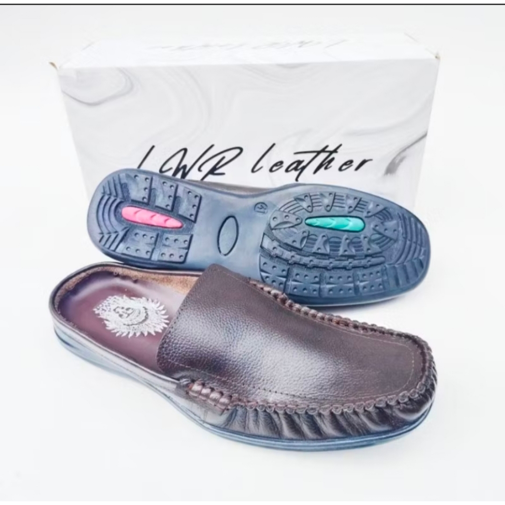 Sepatu Sandal Pria Kulit Asli Terbaru Sepatu Selop Pria Asli Kulit