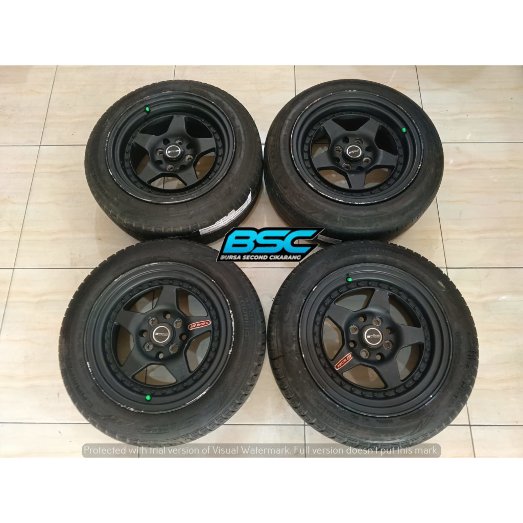 Velg Racing Celong Second R15 Work Pcd 4x100 4x114 Plus Ban Ring 15 Buat Avanza Xenia Confero Vios D