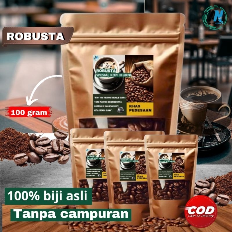 

Robusta Spesial Kopi Murni Khas Pedesaan 100 gram /Bubuk kopi Asli Robusta Tanpa Campuran