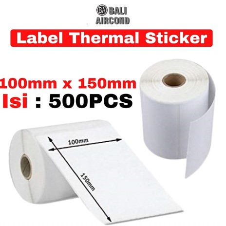 

Kertas Thermal 100 x 150 Isi 500 Printer Barcode Kertas Stiker Thermal A6 Label Stiker Print Resi Olshop 100x150 500pcs