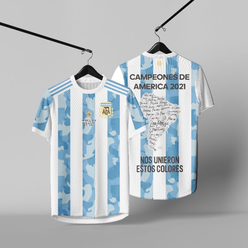 JERSEY ARGENTINA COPA AMERICA 2021 FULL PRINTING GRATIS NAMA DAN NOMOR PUNGGUNG