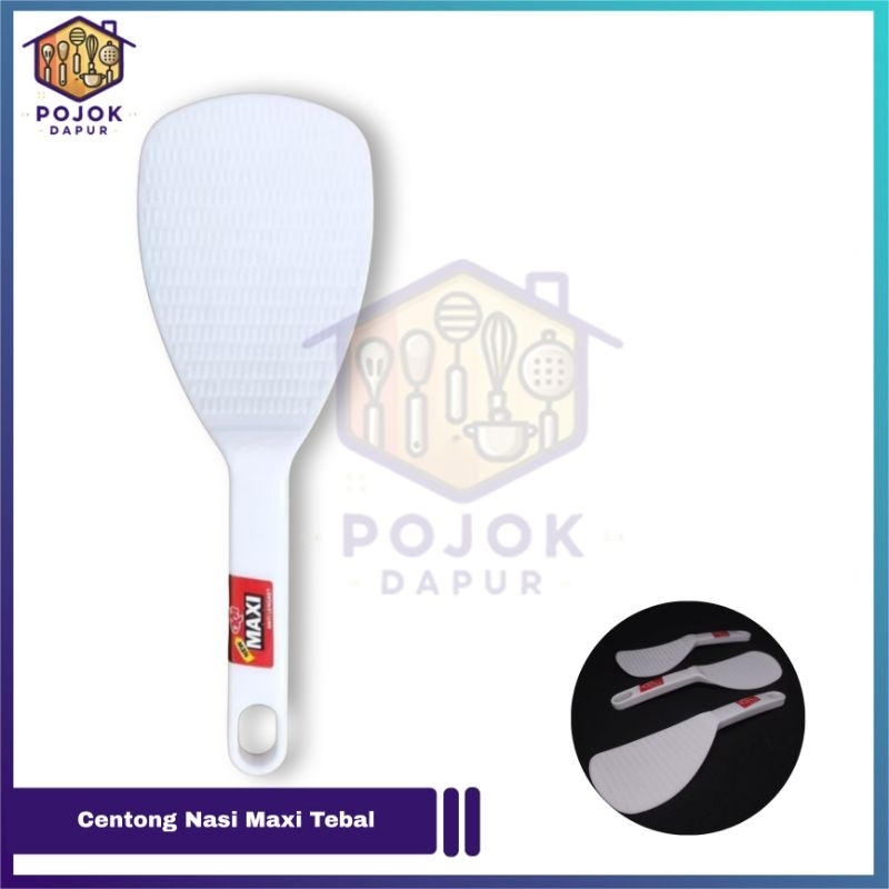 Centong Nasi Maxi Putih Anti Lengket / Sendok Nasi Plastik Tebal / Sendok Rice Cooker reskuker