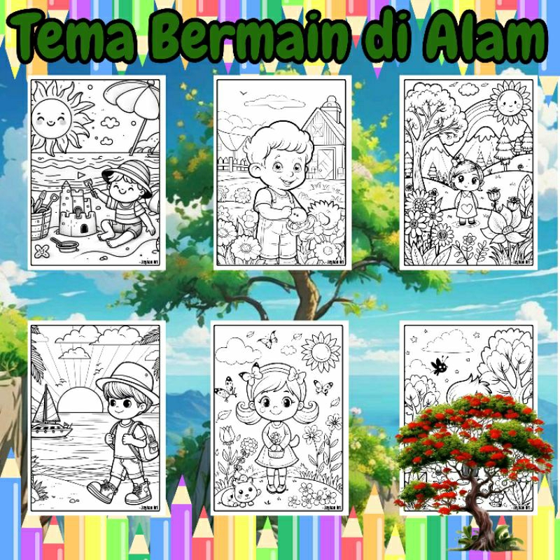 

COLORING | KERTAS GAMBAR | MEWARNAI | BERMAIN DI ALAM | TK | PAUD | SD | DEWASA