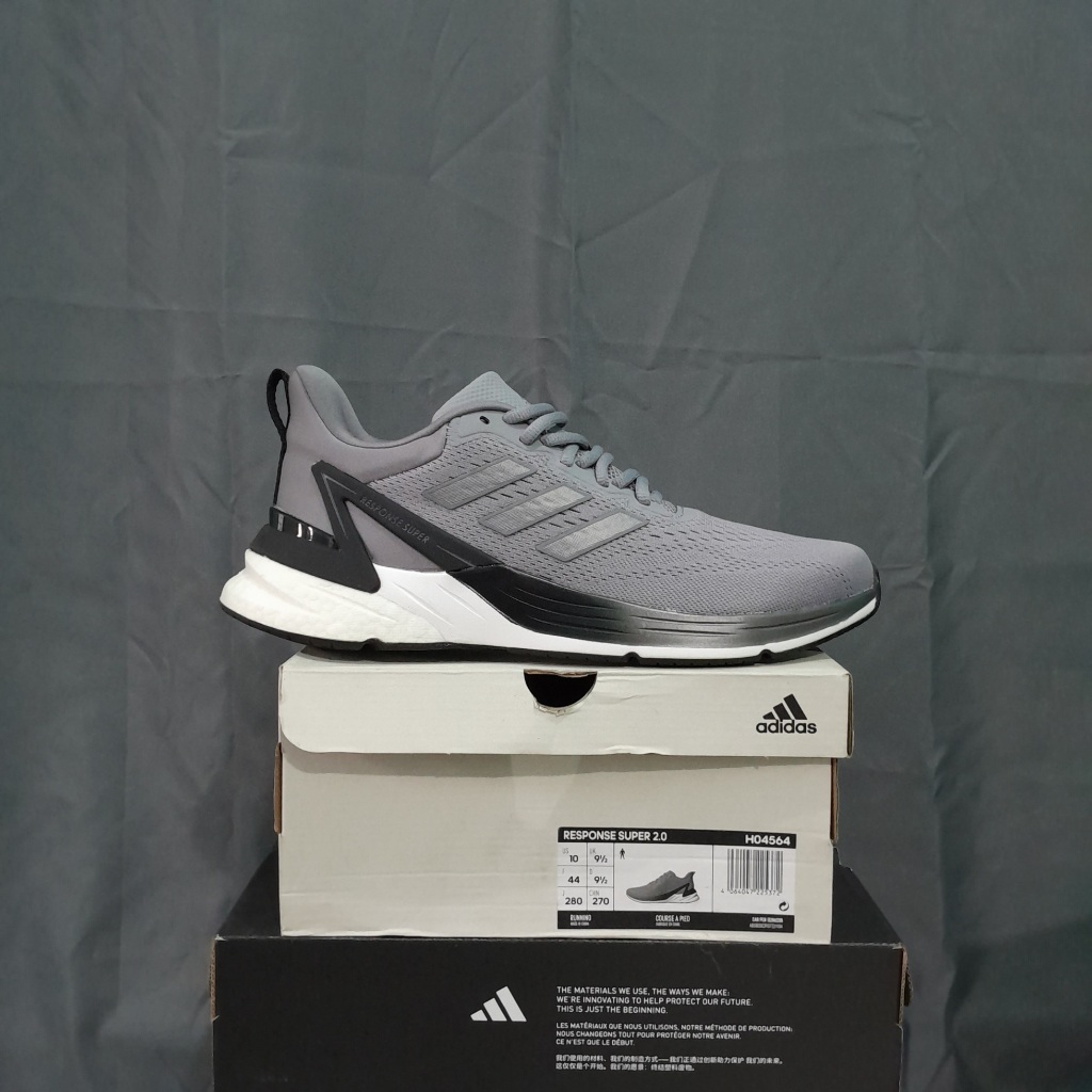 Sepatu Lari Adidas Response Super 2.0 Grey Running Pria