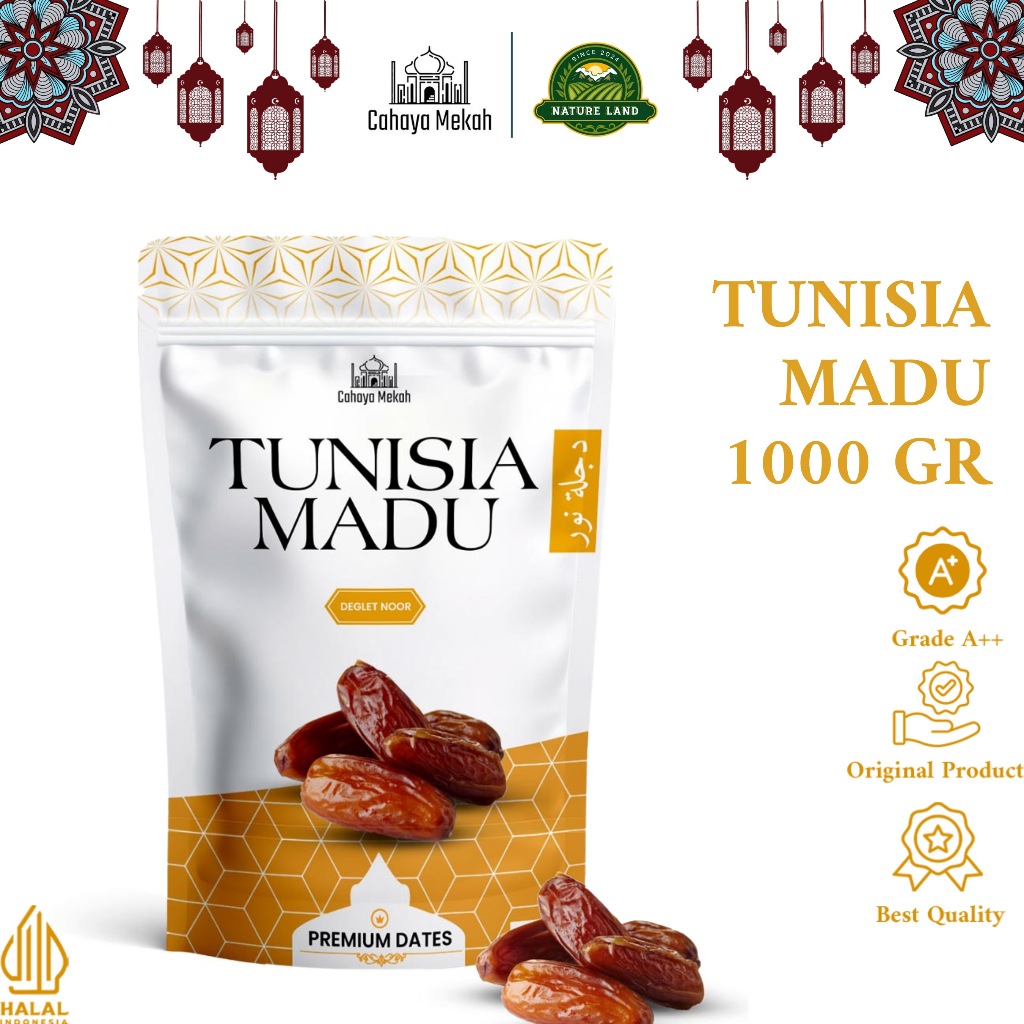 

Cahaya Mekah Kurma Tunisia Deglet Noor Pouch 1kg Premium Original High