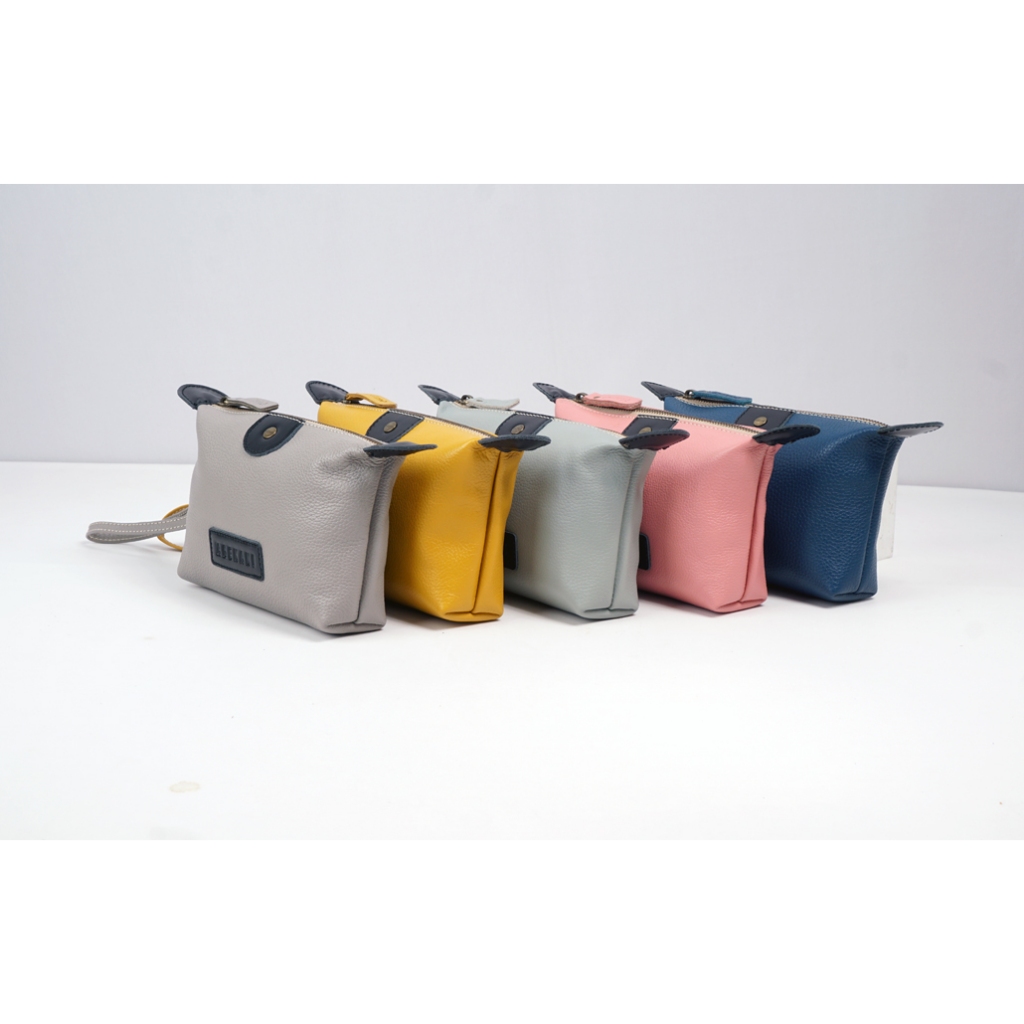 Pouch Kulit Wanita ABEKANI NOA POUCH Clutch Kecil Hand Strap Kulis Sapi Asli