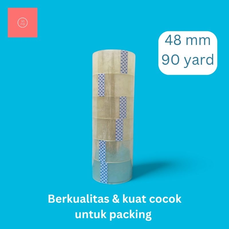 Lakban Plakban Isolasi Bening Kuat Untuk Packing 48mm x 90yard