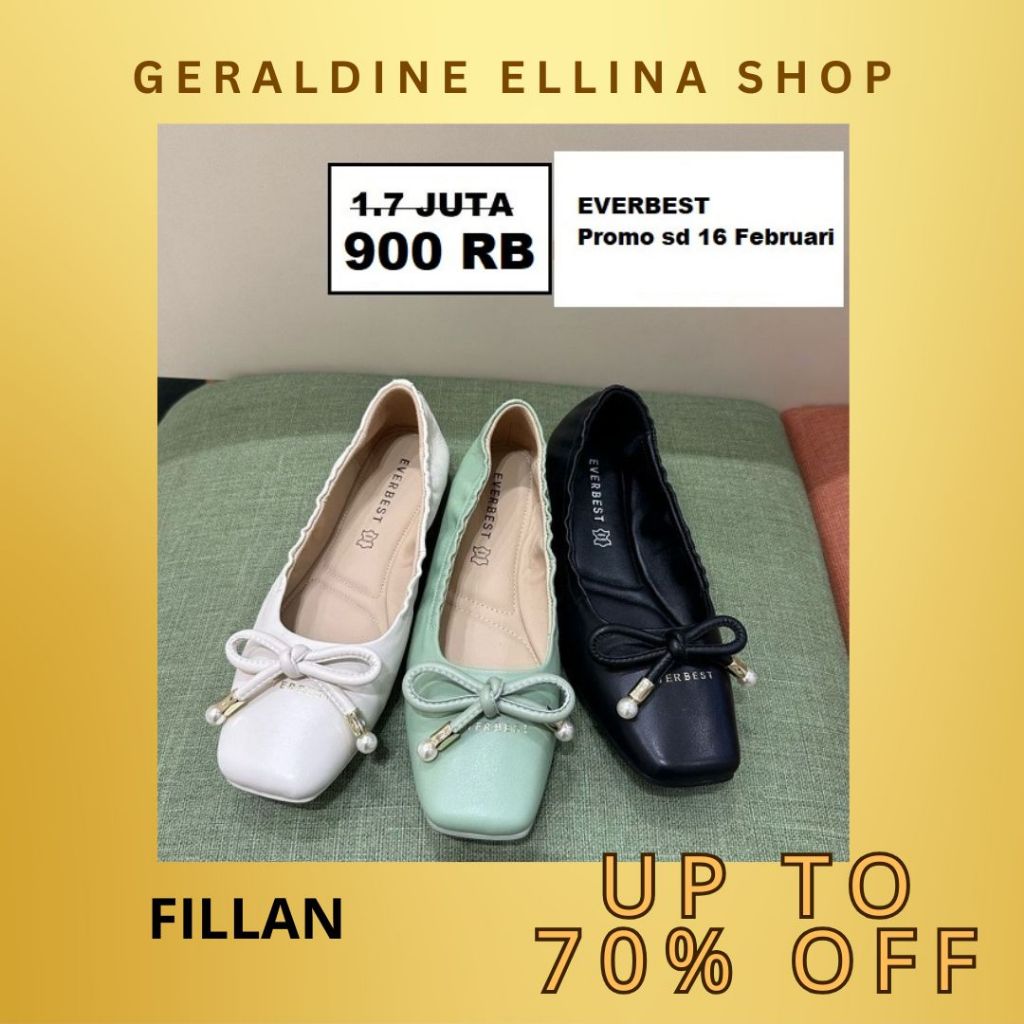 Sepatu flat shoes Everbest wanita SALE ORIGINAL STORE seri FILLAN