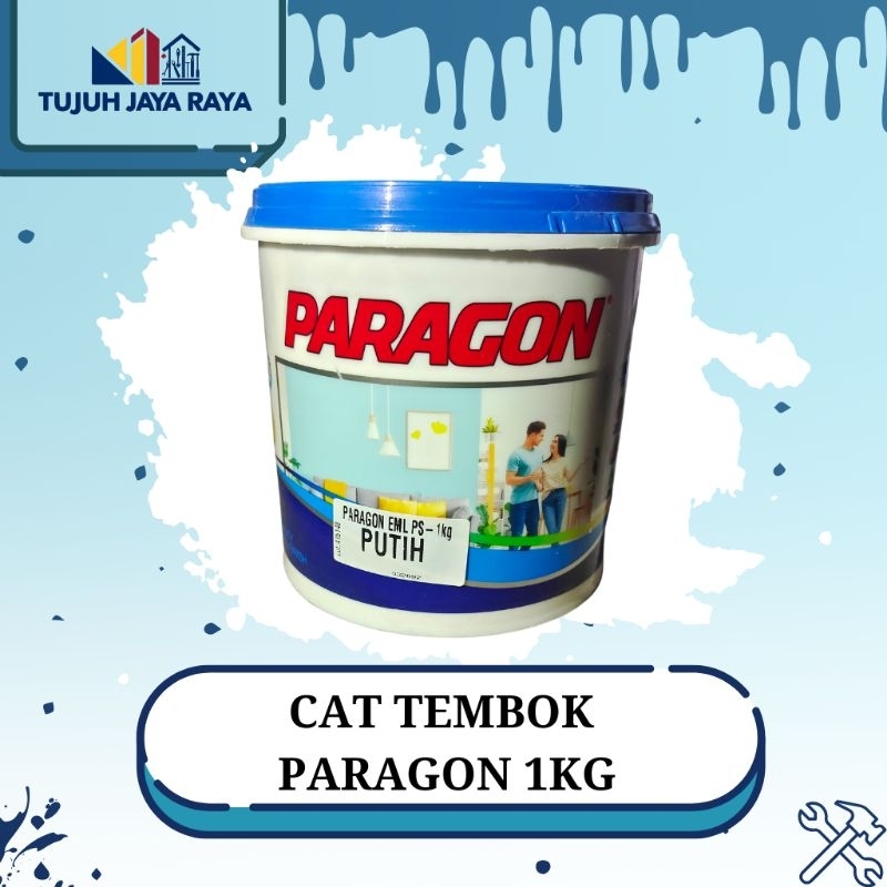 cat tembok Paragon 1kg tersedia warna putih dan hitam