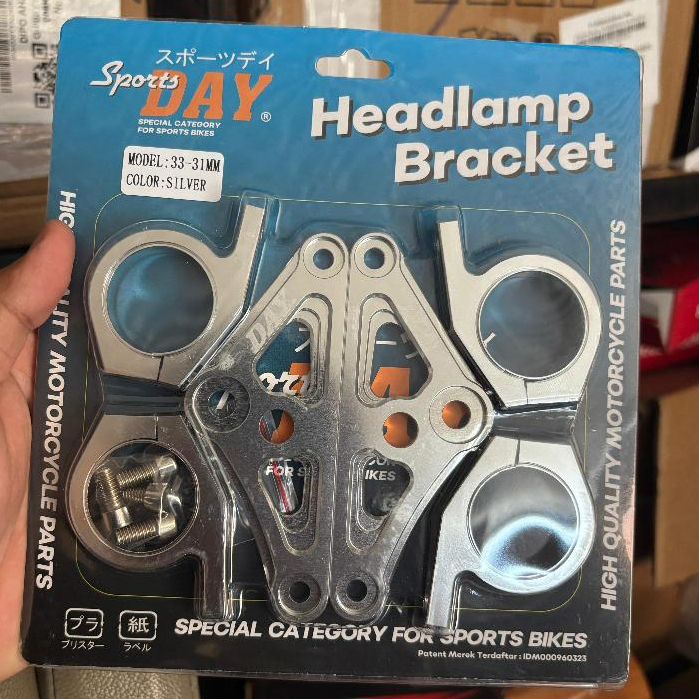 Kupingan breket lampu pesek segitiga CNC asli set Cincin as 26 31 33 ninja vixion scorpio kyb cb gl 