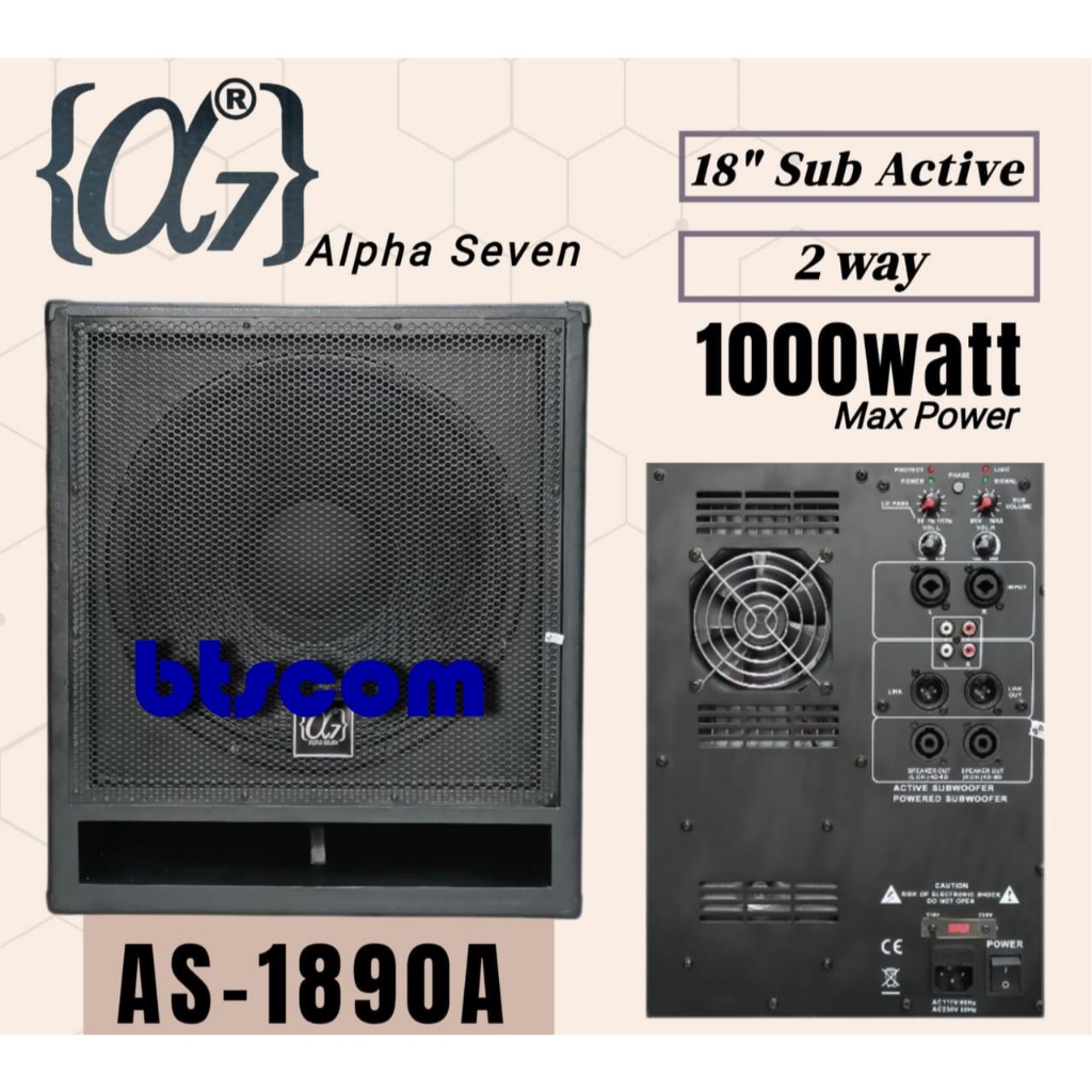 SUBWOOFER AKTIF ALPHA SEVEN AS 1890A 2WAY 1000 WATT ORIGINAL 18 inch alpha seven AS-1890A / AS1890A