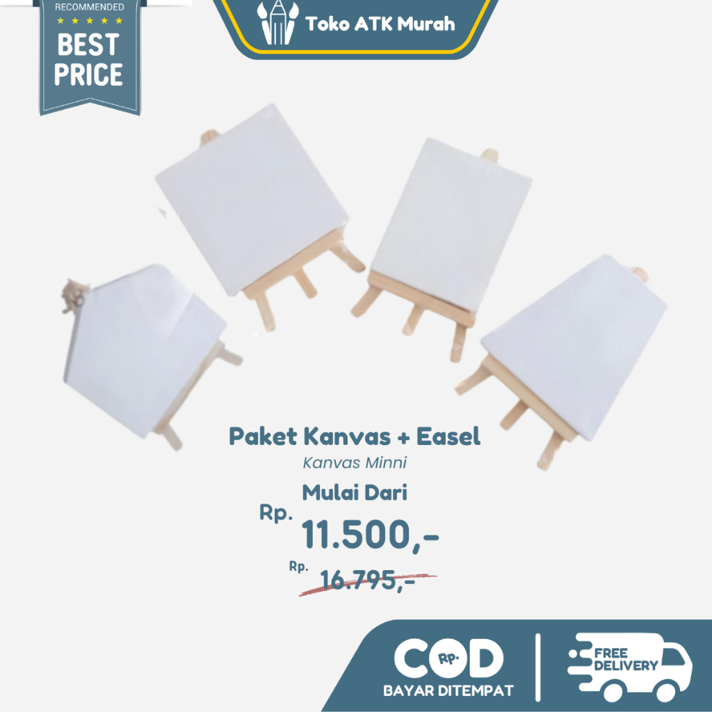 Paket Kanvas Easel Mini Display Lukis / Small Canvas Easel Painting