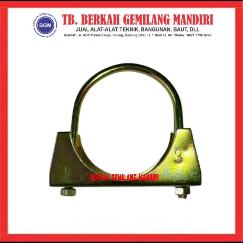 Klem Knalpot 2-1/2 in - U Bolt - Exhaust Clam - Klem Pipa Penjepit