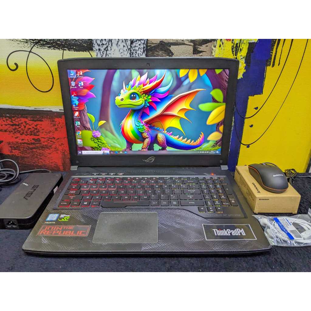 Laptop Gaming Asus ROG Strix 15 GL503GE Core i7 8750H NVIDIA GTX 1050Ti RGB Mulus