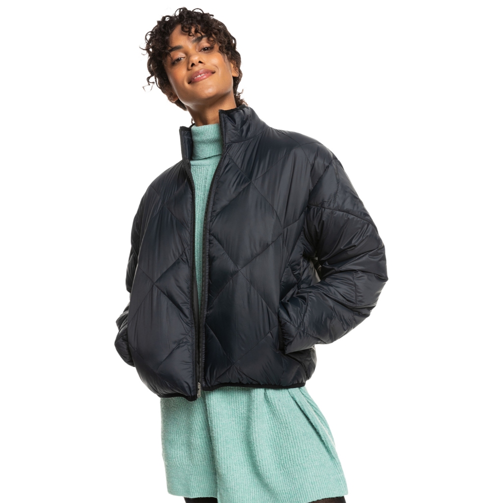 Jaket Roxy Swept Lightweight Padded Packable Jacket Black Original